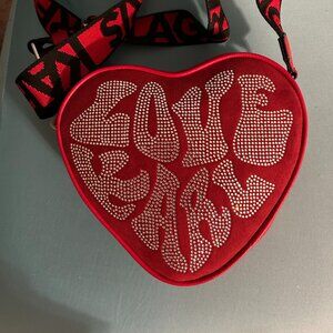 Love Karl Lagerfeld Heart Rhinestone Crossbody Purse NWT